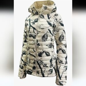 Columbia Women's Omni Heat Floral Puffer Jacket - Cream and Black. Sz 1X